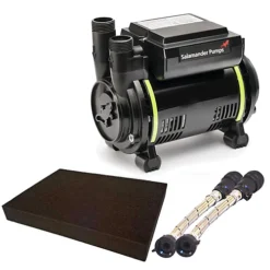 Salamander CT85XTRA Shower Single Booster Pump 2.5 Bar CT85 XTRA + AV Hoses, Mat