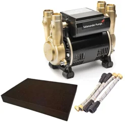 Salamander CTFORCE 30PT 3.0 Bar Brass Twin Impeller Shower Pump + Hoses + Mat