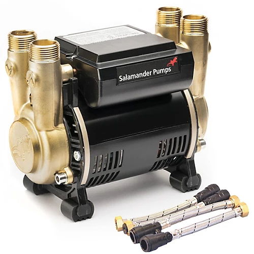 Salamander CTFORCE 30PT 3.0 Bar Brass Twin Impeller Shower Pump + Hoses + Mat 2 Salamander CTFORCE 30PT 3.0 Bar Brass Twin Impeller Shower Pump + Hoses + Mat - Image 2