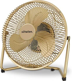 Schallen 9" Metal High Velocity Cold Air Circulator Adjustable Floor Fan With 3 Speed Settings - Champagne Gold