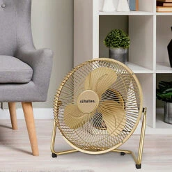 Schallen 9" Metal High Velocity Cold Air Circulator Adjustable Floor Fan With 3 Speed Settings - Champagne Gold -Diy schallen 9 metal high velocity cold air circulator adjustable floor fan with 3 speed settings champagne gold5052553179462 03c MP