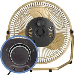 Schallen 9" Metal High Velocity Cold Air Circulator Adjustable Floor Fan With 3 Speed Settings - Champagne Gold -Diy schallen 9 metal high velocity cold air circulator adjustable floor fan with 3 speed settings champagne gold5052553179462 04c MP