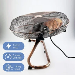 Schallen Copper Metal High Velocity Cold Air Circulator Adjustable Floor Fan With 3 Speed Settings - Large 18" -Diy schallen copper metal high velocity cold air circulator adjustable floor fan with 3 speed settings large 18 5053985607974 03c MP