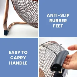 Schallen Copper Metal High Velocity Cold Air Circulator Adjustable Floor Fan With 3 Speed Settings - Large 18" -Diy schallen copper metal high velocity cold air circulator adjustable floor fan with 3 speed settings large 18 5053985607974 04c MP