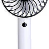 Schallen Mini Portable Travel Hand Held Fan Battery Powered USB Rechargeable Lightweight Handheld Electric Charging Fan- White