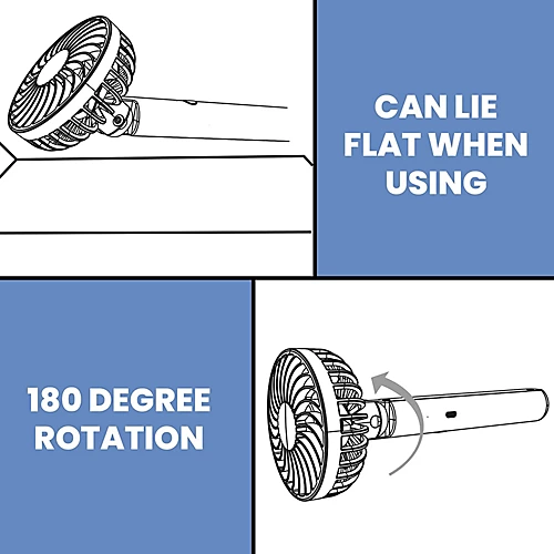 Schallen Mini Portable Travel Hand Held Fan Battery Powered USB Rechargeable Lightweight Handheld Electric Charging Fan- White 3 Schallen Mini Portable Travel Hand Held Fan Battery Powered USB Rechargeable Lightweight Handheld Electric Charging Fan- White - Image 3