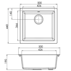 SIA EVOBL 1.0 Bowl Black Composite Inset / Undermount Kitchen Sink And Waste Kit -Diy sia evobl 1 0 bowl black composite inset undermount kitchen sink and waste kit5056265133989 04c MP
