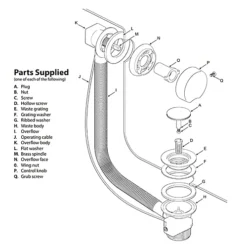 SPARES2GO Bath Waste Combination Plug 40mm 1.5" Overflow Pop Up Trap (Black) -Diy spares2go bath waste combination plug 40mm 1 5 overflow pop up trap black 5057817608641 03c MP