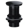 SPARES2GO Clicker Basin Waste Bathroom / Kitchen Sink Plug 1 1/4" Round Black (Unslotted)