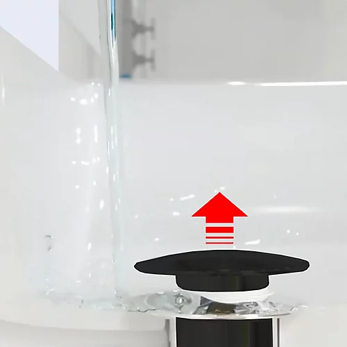 SPARES2GO Clicker Basin Waste Bathroom / Kitchen Sink Plug 1 1/4" Round Black (Unslotted) 4 SPARES2GO Clicker Basin Waste Bathroom / Kitchen Sink Plug 1 1/4" Round Black (Unslotted) - Image 4