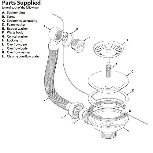 SPARES2GO Sink Strainer Basket Round Overflow Waste Drain Plug Chrome Plated Stainless Steel Kitchen Bathroom Basin (40mm, 1 1/2") 3 SPARES2GO Sink Strainer Basket Round Overflow Waste Drain Plug Chrome Plated Stainless Steel Kitchen Bathroom Basin (40mm, 1 1/2") - Image 3