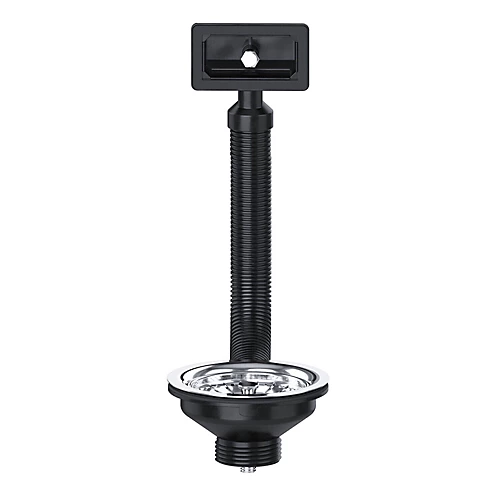 SPARES2GO Sink Strainer Basket Square Overflow Waste Drain Plug Chrome Plated Stainless Steel Kitchen Bathroom (40mm, 1 1/2") 4 SPARES2GO Sink Strainer Basket Square Overflow Waste Drain Plug Chrome Plated Stainless Steel Kitchen Bathroom (40mm, 1 1/2") - Image 4