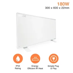 SUNHEAT Mirrorstone 180W - Floor Standing Or Wall Mounted Far Infrared Panel Heater