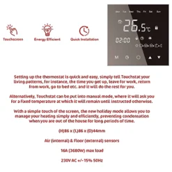 Sunstone 2m² Electric Underfloor Heating PVC Sticky Mat With Black Glass Touch Thermostat 5 Sunstone 2m² Electric Underfloor Heating PVC Sticky Mat With Black Glass Touch Thermostat -Diy sunstone 2m electric underfloor heating pvc sticky mat with black glass touch thermostat5060996133354 03c MP