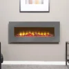 Sureflame WM-9505 Electric Wall Mounted Fire With Remote In Grey, 42 Inch