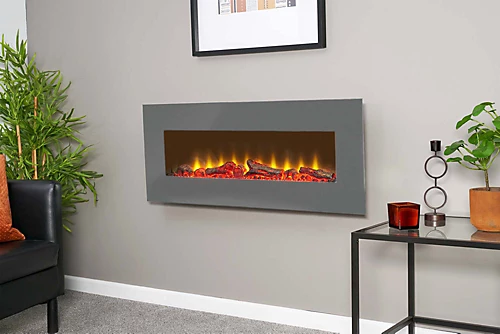 Sureflame WM-9505 Electric Wall Mounted Fire With Remote In Grey, 42 Inch 2 Sureflame WM-9505 Electric Wall Mounted Fire With Remote In Grey, 42 Inch - Image 2