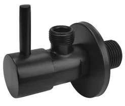Tycner Matte Black Brass 1/2" X 3/8" BSP Basin Hose Valve Water Tap Cut-Off Long Lever