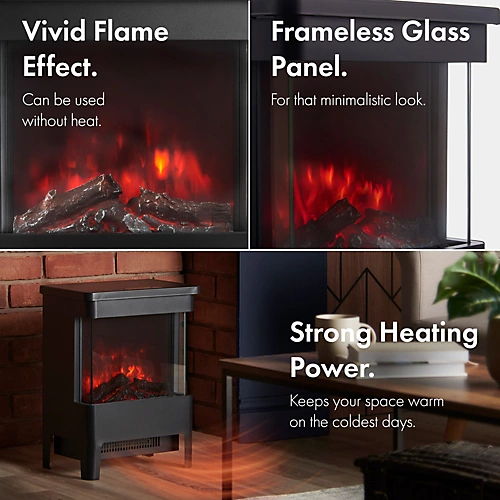 VonHaus Electric Stove Heater 1900W, Portable Electric Fireplace W/ Indoor Log/Wood Burner LED Effect & Adjustable Thermostat 3 VonHaus Electric Stove Heater 1900W, Portable Electric Fireplace W/ Indoor Log/Wood Burner LED Effect & Adjustable Thermostat - Image 3