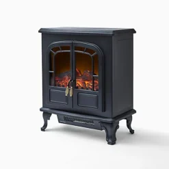 Warmlite Traditional 2kW Matt Black Cast Iron Effect Electric Stove
