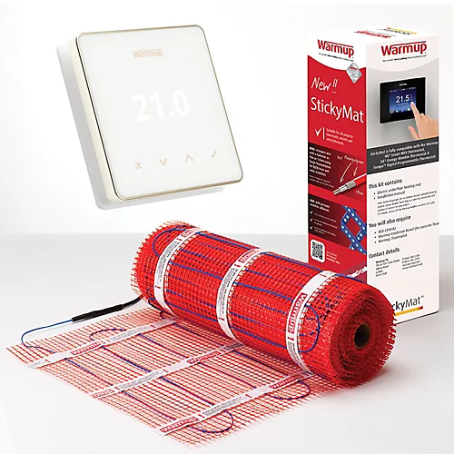 Warmup 1m² Electric Underfloor Heating Sticky Mat & Element WiFi Thermostat - Rose Gold 1 Warmup 1m² Electric Underfloor Heating Sticky Mat & Element WiFi Thermostat - Rose Gold
