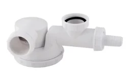 Wirquin Single Space Saving Kitchen Sink Drain Waste Trap 1 1/2" X 40mm Dish Washer Input