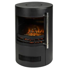 Zanussi Electric Stove Fire 2000W Black Cast Iron Effect Finish ZEFSTV2001B